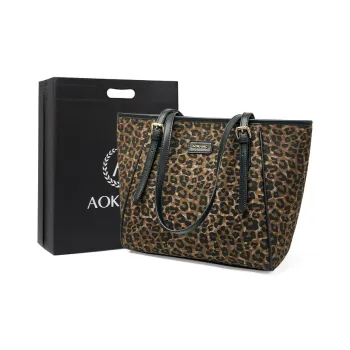 AOKANG Fabric Shoulder Bag, Tote Bag, Shopping Bag, Mommy Bag Large Size Women's Classic Black/Mocha