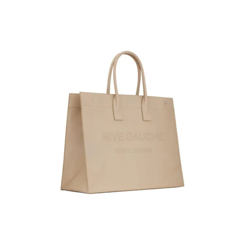 SAINT LAURENT Calfskin Handbag Regular Men's Beige-1