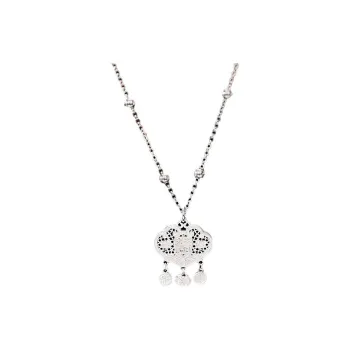 BKBU 990 Foot Silver Necklaces Women's White