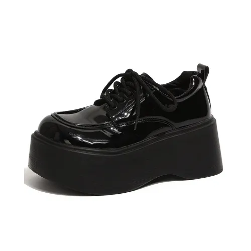 EEueeczs Casual Single Shoes 7.5cm Women's Black