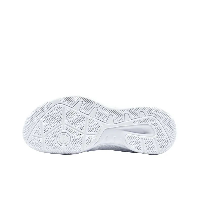 LiNing Feather Durable Breathable Coverage Low Top Badminton Shoes Unisex White Green-4