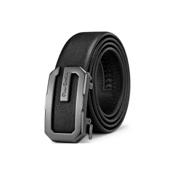 PIERRE CARDIN Cow Leather Belts Men's Black 3.5CM