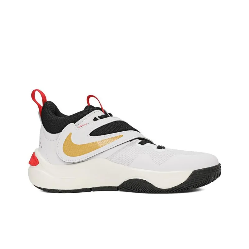 Nike Team Hustle D 11 Slip Resistant Low Top Kids Lifestyle Shoes Black Red Teenagers-1