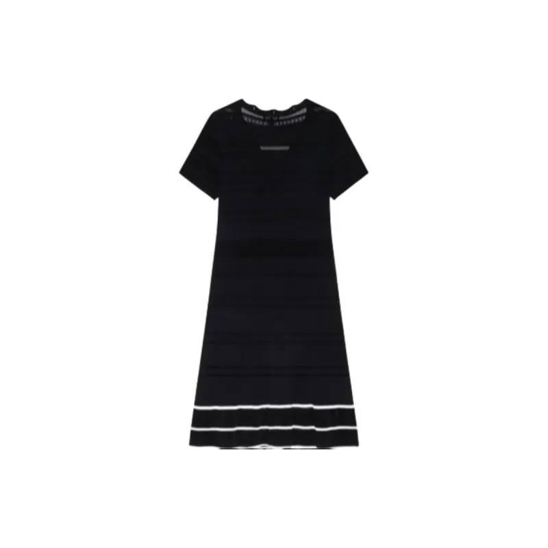 DKNY Short Sleeved Dress Women's Black-1
