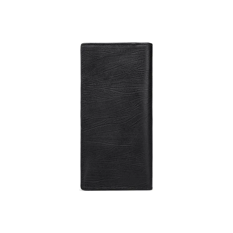 FAIRWHALE Cow Leather Wallet Card Holder Money Clip Regular Men's Black-3