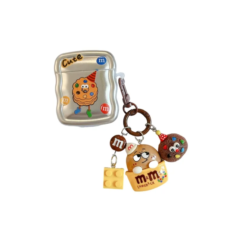 Kona Chun Compatibility With AirPods 2/Pro/3/1 TPU Ins Fun Cookie Emoji Fully Enclosed Headphone Cases-2
