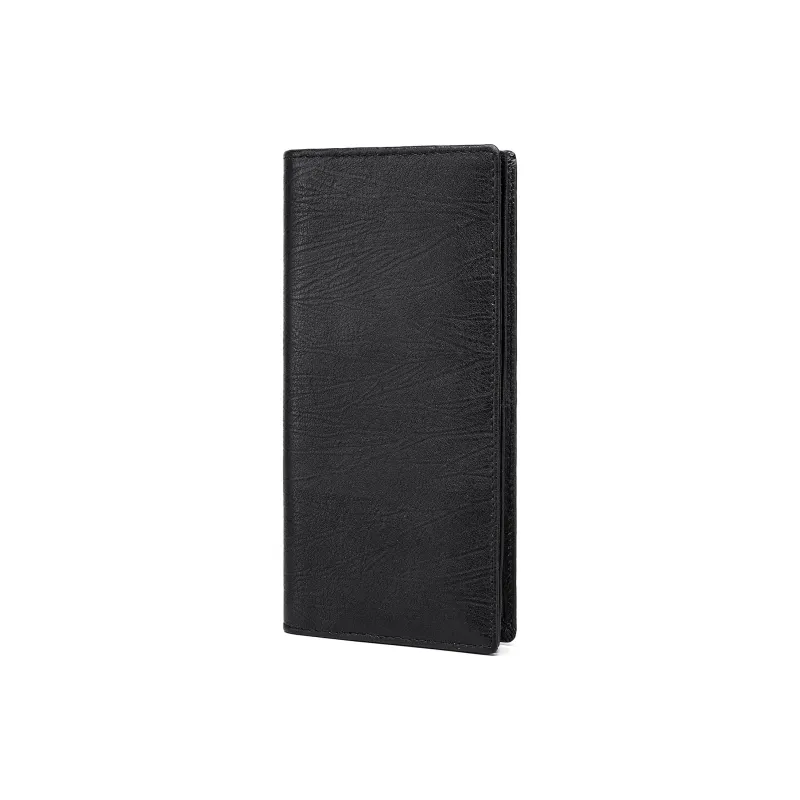 FAIRWHALE Cow Leather Wallet Card Holder Money Clip Regular Men's Black-2