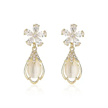 QLADY S925 Silver Stud Earrings Women's