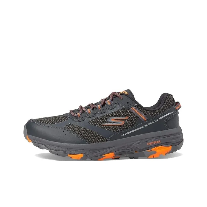 Skechers Anti Slip Wear Resistant Low Top Running Shoes Men's Gray Orange-0