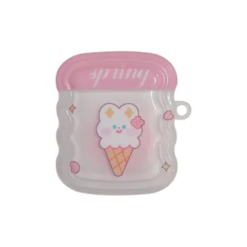 Kona Chun Compatibility With AirPods 1/2/3 TPU Ins Cute Ice Cream Rabbit Fully Enclosed Headphone Cases