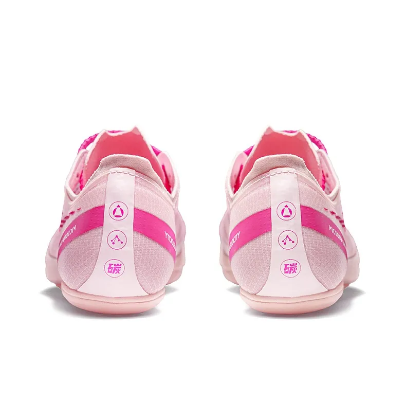 VICTORY LIGHT Low-Top Full Sole V·PEBAX Push Plate Spike Shoes Track And Field Running Shoes Unisex Pink-3