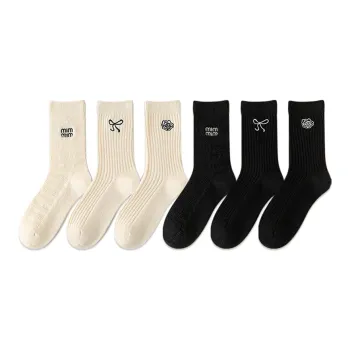JIAZINI Mid Calf Socks Women's Combo Set