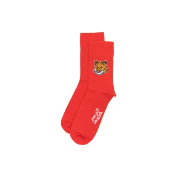 Maison Kitsune Fox Head Patterned Socks