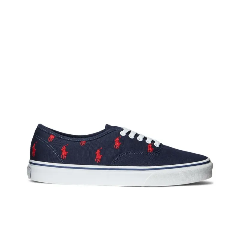 Polo Ralph Lauren Keaton Allover Pony Low-Top Skateboard Shoes Men's Blue-1
