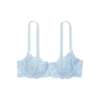 Victoria's Secret Dream Angels Wicked Twinkle Strap Unlined Lace Balcon/LB Bra Women's Blue