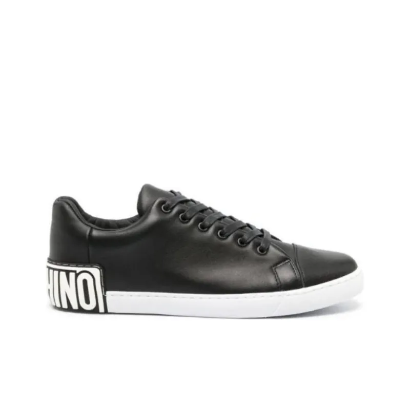 MOSCHINO Embossed-logo Leather Trainers-1