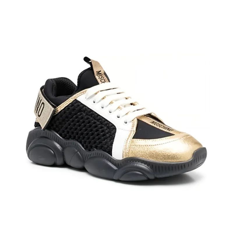 MOSCHINO Wear-Resistant Low-Top Sports Casual Shoes Women's Black Gold-2