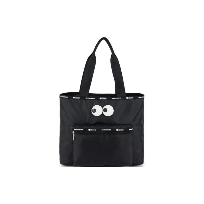 Skechers Fabric Tote Bag Shopping Bag Handbag Shoulder Bag Small Size Unisex Black-0