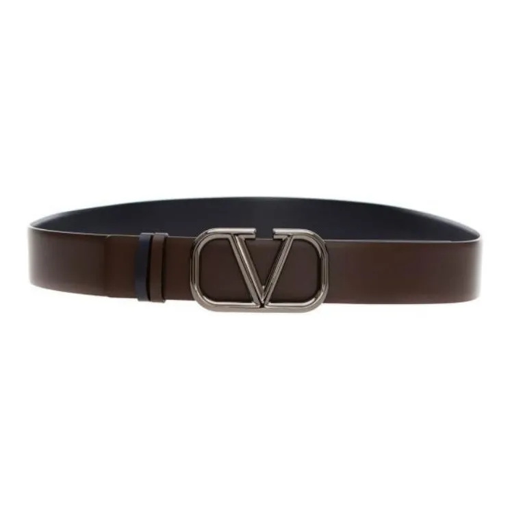 Valentino Leather Brass Leather Belts Women's Brown Width: 4CM-1