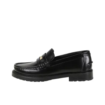 MOSCHINO Logo lettering Leather Loafers