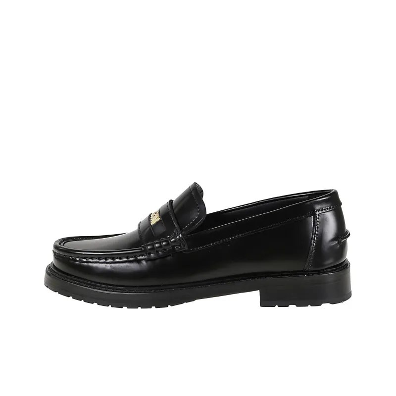 MOSCHINO Logo-lettering Leather Loafers-0