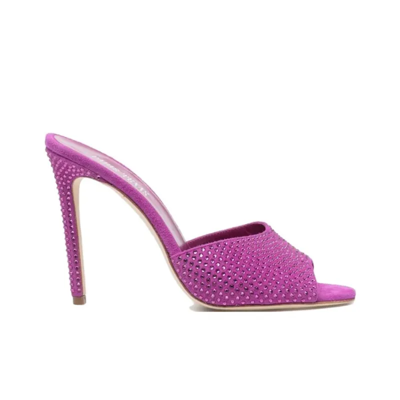 Paris Texas 115mm Crystal-embellished Suede Mules Women's-1