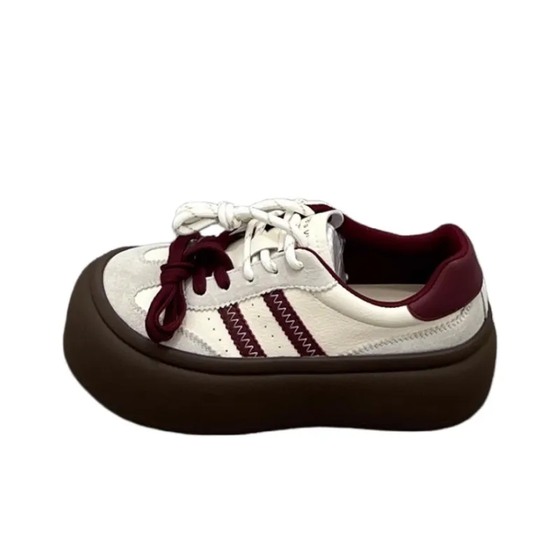 BINGO DUCK Thermal Coverage Skateboard Shoes Women's Burgundy-0