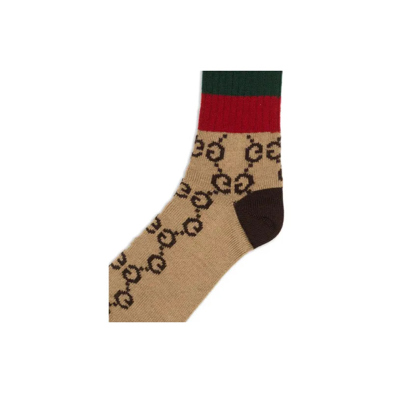 GUCCI FW22 Knee-High Socks Men's 1 Pack Green-3