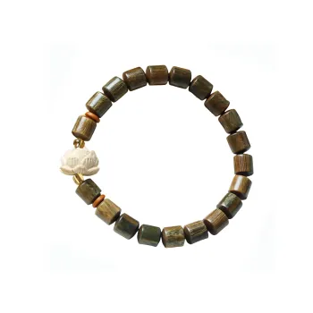 YUFANGCHUN Green Sandalwood Wooden Bracelets Unisex