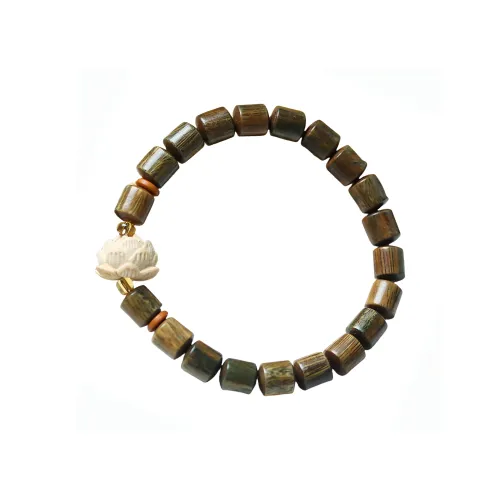 YUFANGCHUN Green Sandalwood Wooden Bracelets Unisex