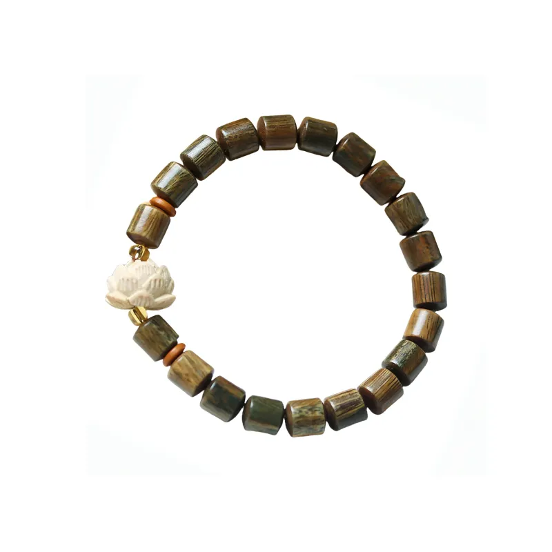 YUFANGCHUN Green Sandalwood Wooden Bracelets Unisex-0