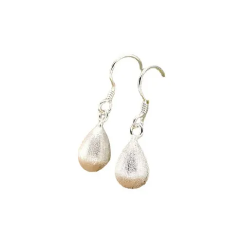 Stone Edge Poly Foot Silver 990 Earrings Unisex