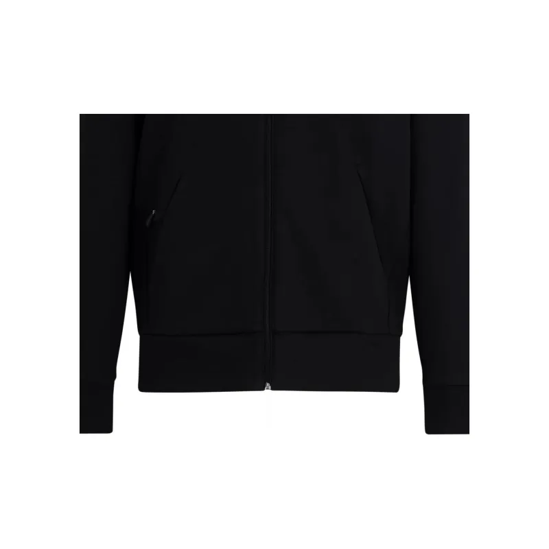 HUGO BOSS Stretch Cotton Zip Up Sweatshirt With Logo Print Jackets Coats Men's Black-6