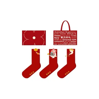 Duanmei Mid-Calf Socks Fall And Winter Unisex 3 Pack Red
