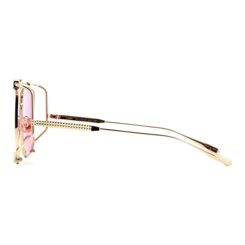Valentino Titanium Square Sunglasses Unisex Gold-3