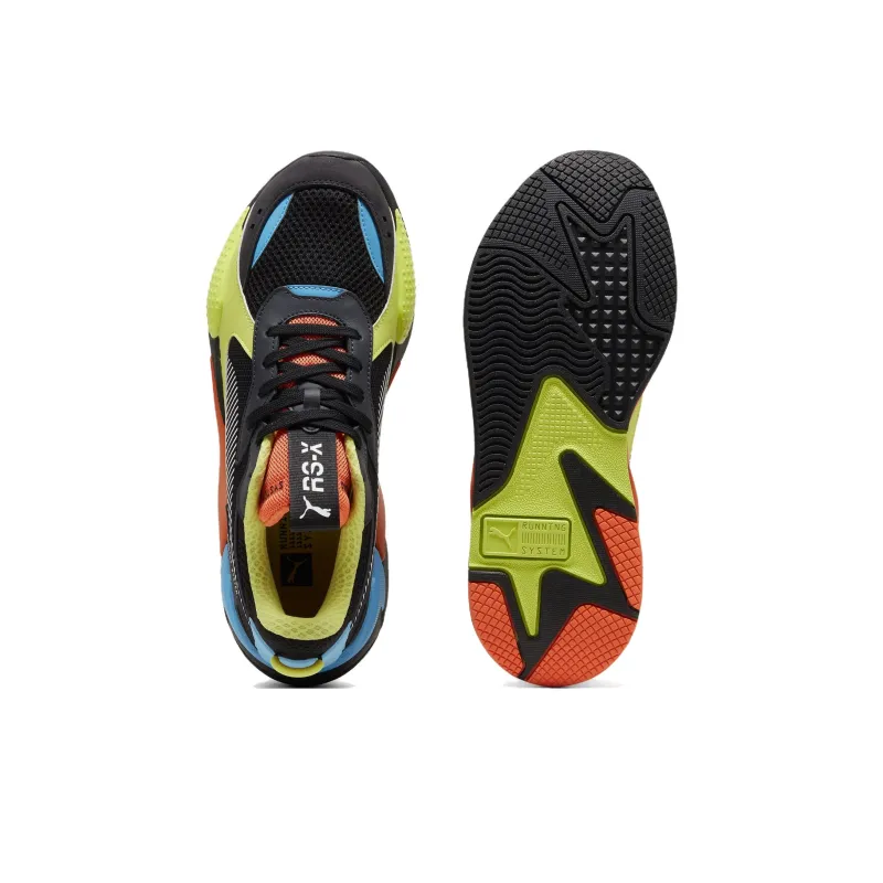PUMA RS X Anti Slip Wear Resistant Low Top Casual Shoes Men's Black Cyan-3