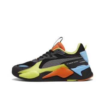 PUMA RS X Anti Slip Wear Resistant Low Top Casual Shoes Men's Black Cyan