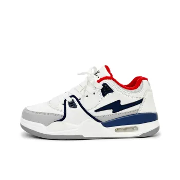 LIANGHUO Warm Slip Resistant Cushioning Impact Resistance Wear Resistant Low Top Skateboard Shoes Unisex White Blue