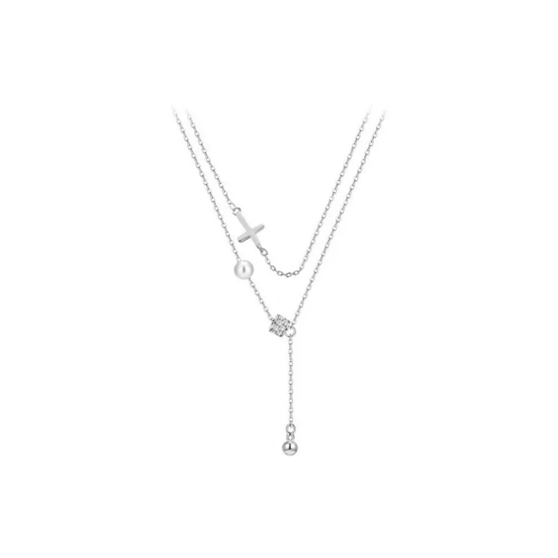 CARAT'S DIARY S925 Silver Collarbone Chain Necklace Women's-0