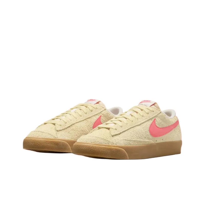 Nike Blazer Low '77 Anti-Slip Wear-Resistant Low-Top Skateboard Shoes Unisex Tan Pink-2