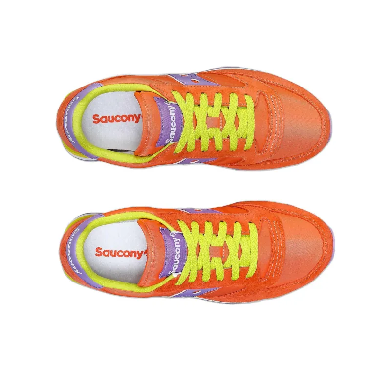 Saucony Jazz Triple Anti Slip Wear Resistant Low Top Casual Running Shoes Women's Orange Purple-3