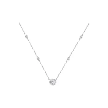 Kim Heng Hee Luxury Collarbone Advanced Touch S925 Silver Inlay Moissanite Women's