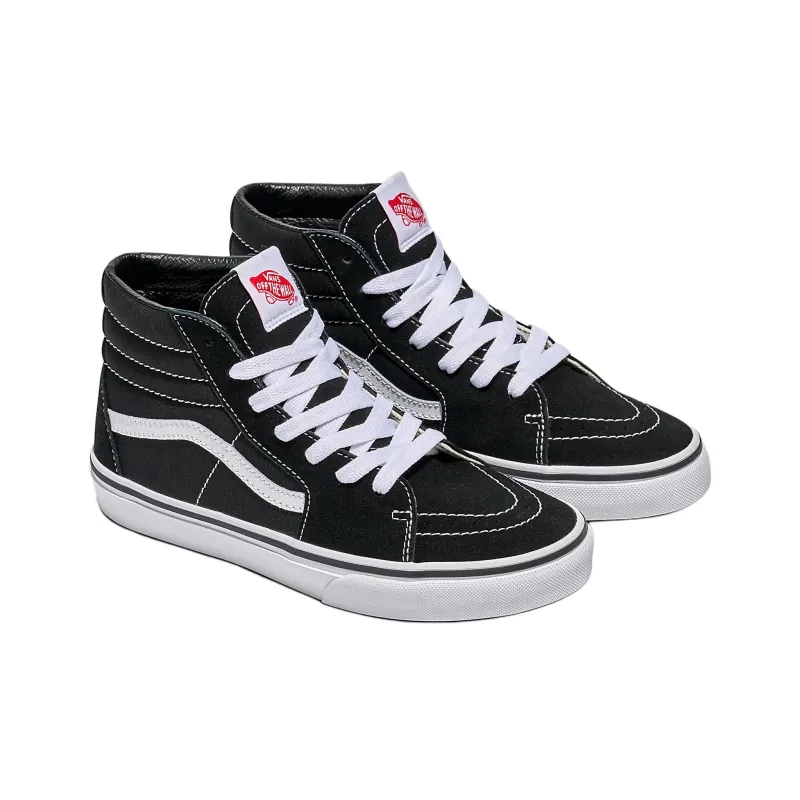 Vans Sk8 Hi Anti Slip Wear Resistant High Top Kids' Skateboarding Shoes Black Teenagers-1