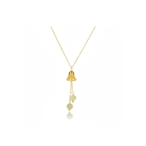 YUFANGCHUN Hetian Jade Necklaces Pale Greenish White Jade Women's