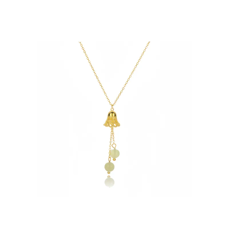 YUFANGCHUN Hetian Jade Necklaces Pale Greenish White Jade Women's-0