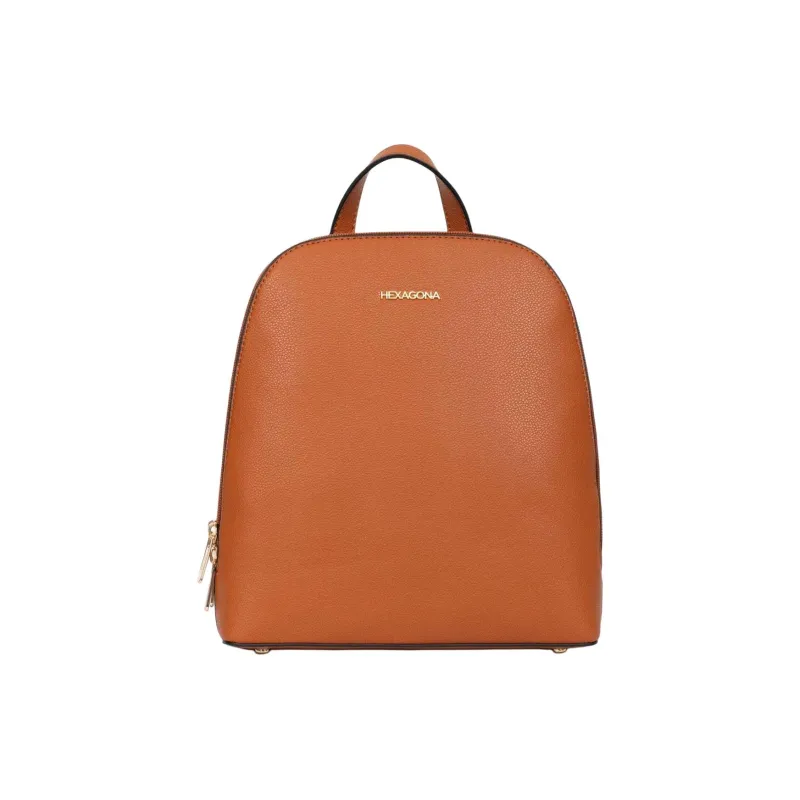 H HEXAGONA PARIS Grain Print Synthetic Fiber Backpack Regular Women's Brown-0