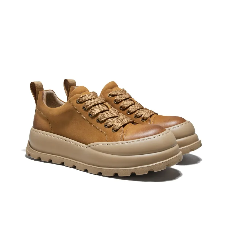 Hautton Jeans Low Top Casual Shoes Men's Earth Yellow-3