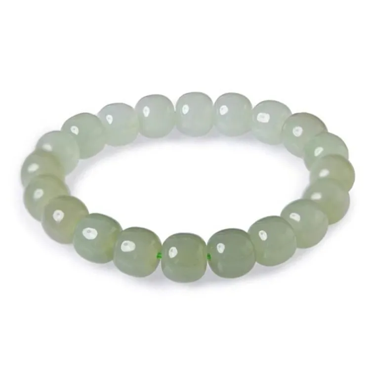 Zhen Yu Zhen Pin Hetian Jade Bracelets Pale Greenish White Jade Unisex-0