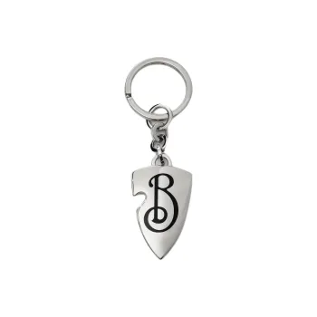 Burberry B Shield Logo Engraved Key Ring