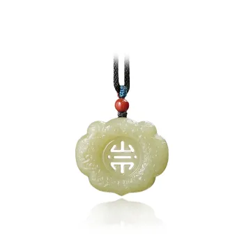FANHAOGANG JADE Hetian Jade Necklaces Pale Greenish White Jade Kids'